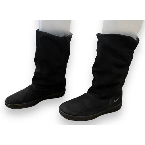 Nike Shoes - Nike Women's Sz 8 Boot Sneaker Hoodie Lined Chelsea Tall Slouch Leather Grey